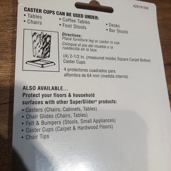 Lot Of 12 Waxman 4 Pieces 2-1/2" / SQUARE CARPET CASTER CUPS Protect Hard floors - Picture 5 of 7